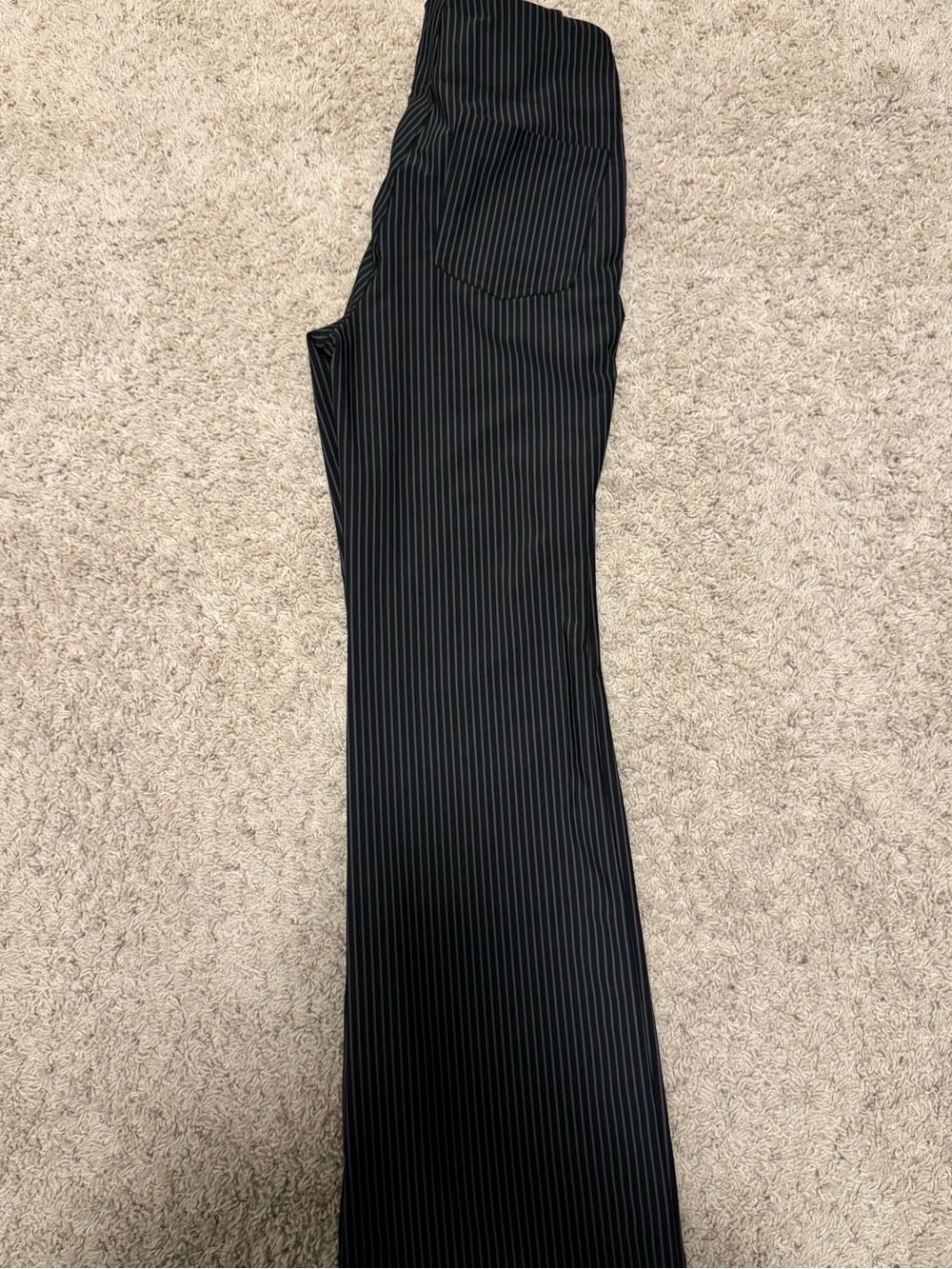 HALARA Black Pinstripe Wide-Leg Pants